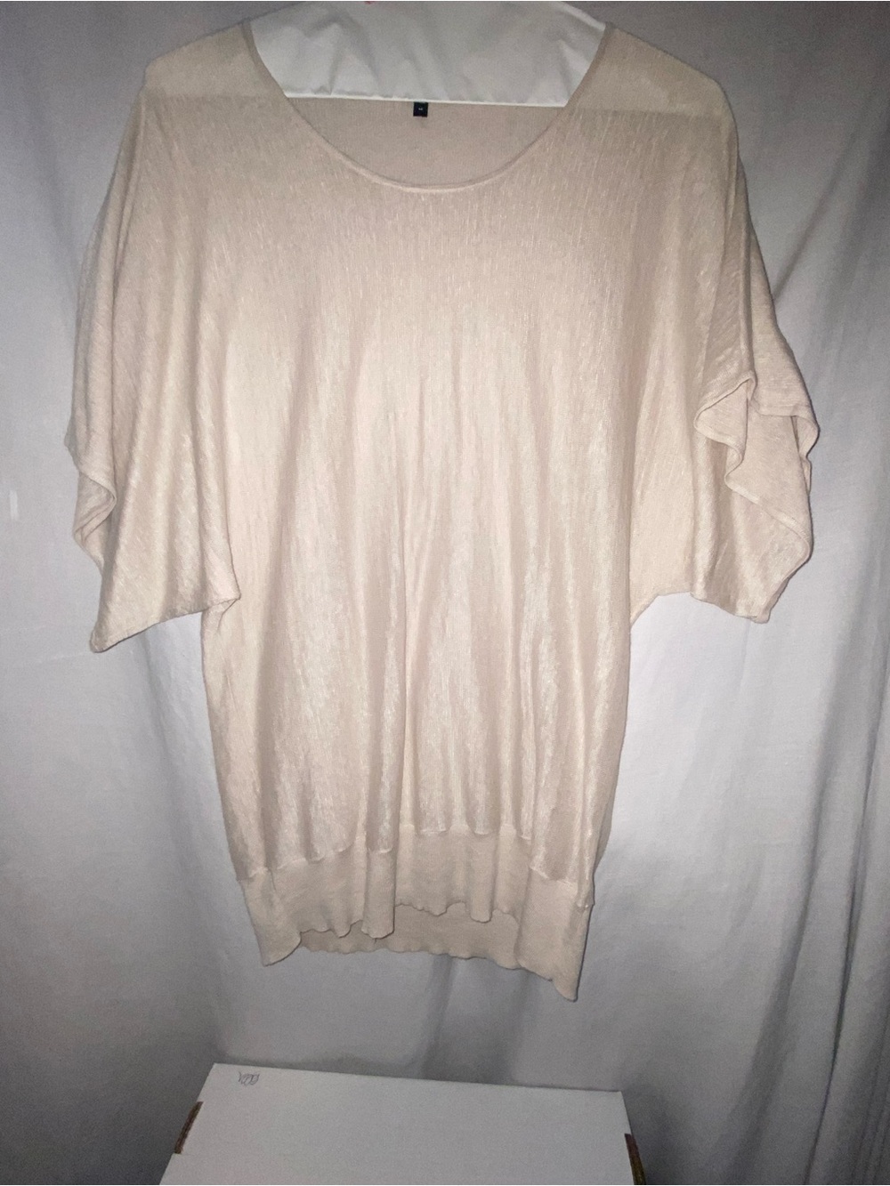 Eileen Fisher Light Cream Short Sleeve Knit Tunic